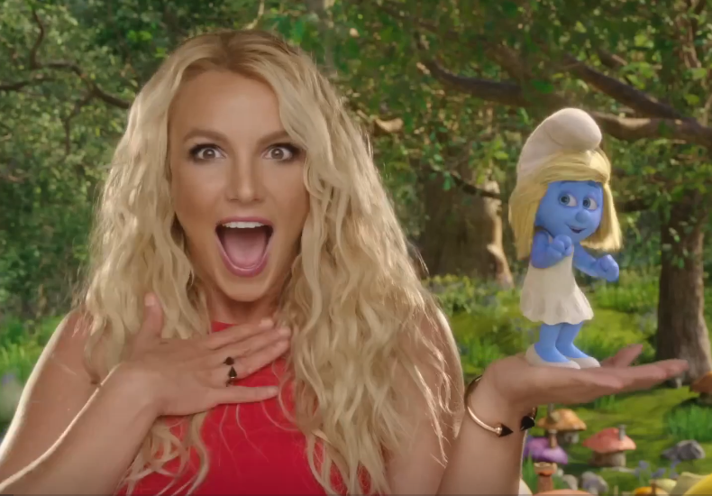 Britney Spears singing of "Ooh La La" with a smooth sultry and sexy tone in Disney's *The Smurfs 2*.